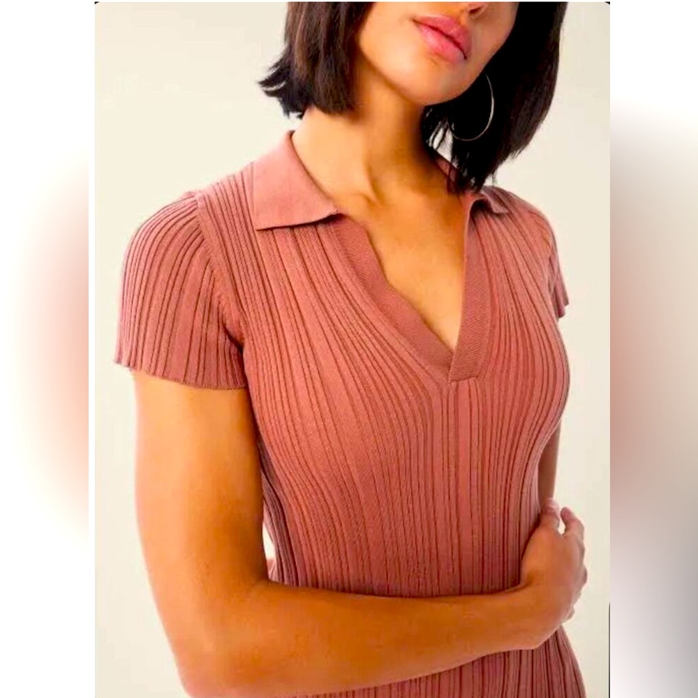 NWT Lita by Ciara Cinnamon Brown Polo Dress Size M